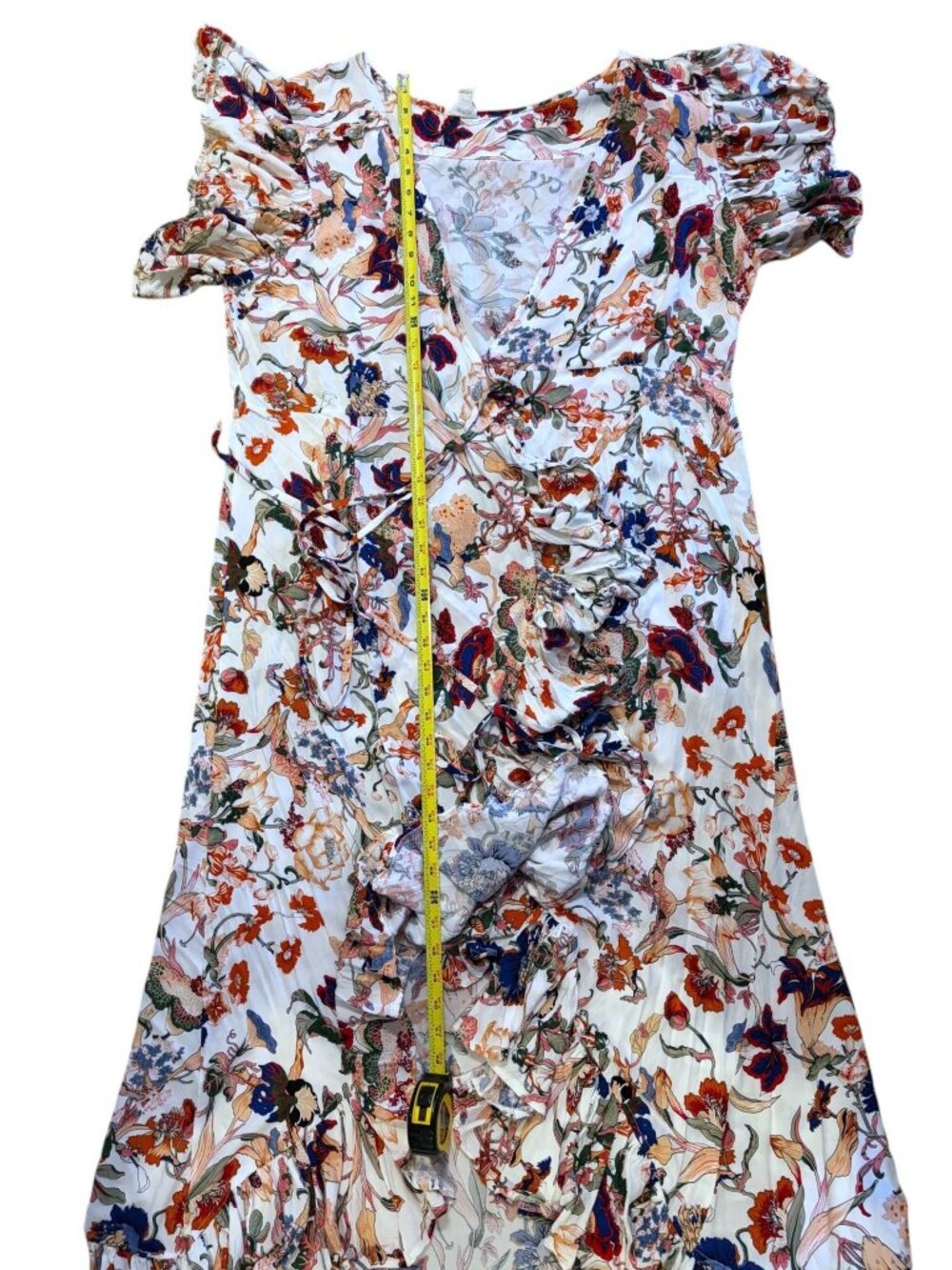 Bali Elf Asymmetric Sundress XXL Wrap Flutter Sleeves Ruffle Handmade Wedding - Picture 10 of 15